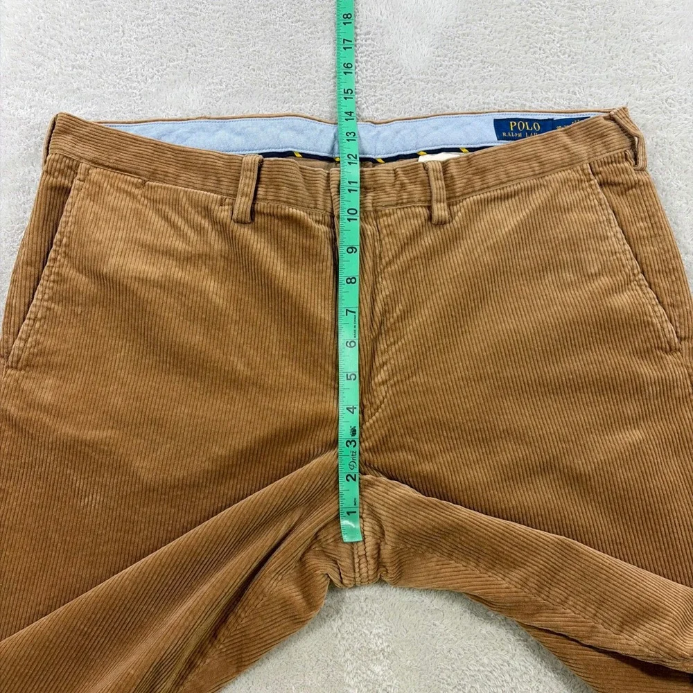 Polo Ralph Lauren Corduroy Pants Men 38x31 Tan Bedford Straight Fit Chino Preppy